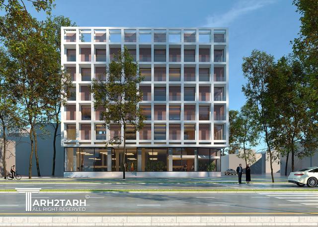 طراحی نما پروژه تجاری اداری رویال تراس