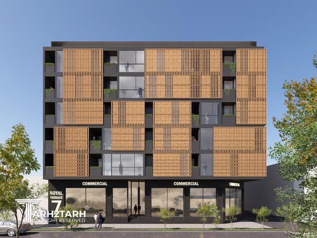 طراحی نما پروژه تجاری اداری رویال تراس