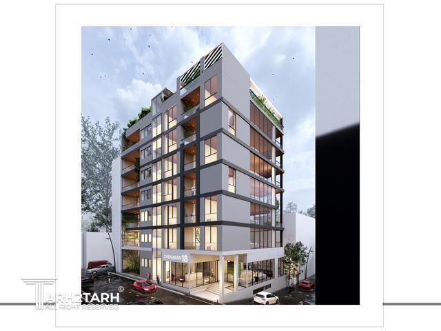 طراحی پلان و نما و روف گاردن چناران