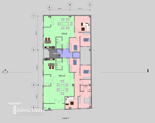 طراحی پلان ساختمان مسکونی دولت-1