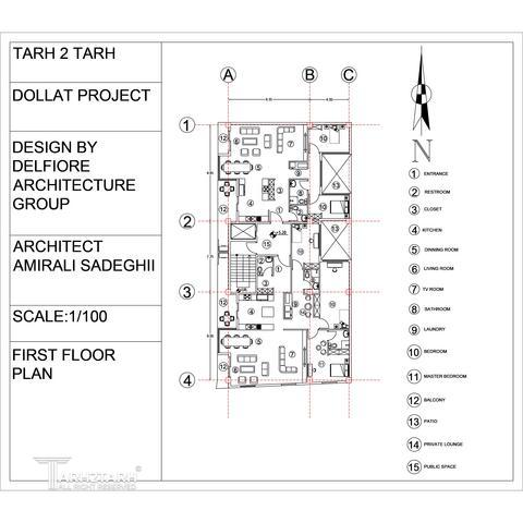 طراحی پلان ساختمان مسکونی دولت-1