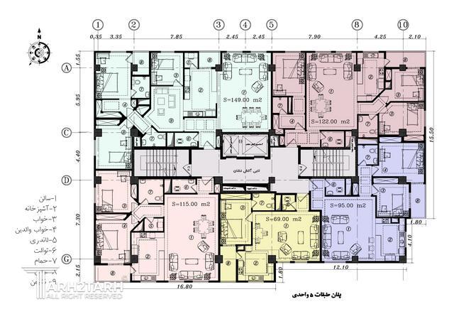 طراحی پلان مجتمع مسکونی تهرانسر
