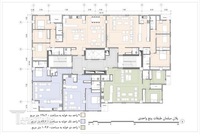 طراحی پلان مجتمع مسکونی تهرانسر