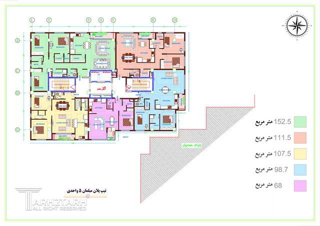 طراحی پلان مجتمع مسکونی تهرانسر