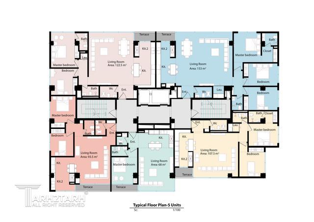 طراحی پلان مجتمع مسکونی تهرانسر