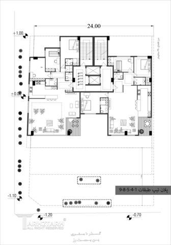 طراحی پلان ساختمان رز (گلستان جنوبی)