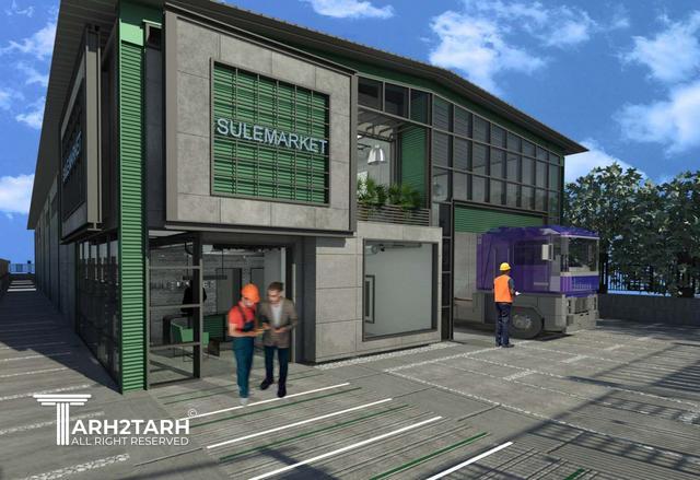 طراحی پلان،  نما و داخلی سوله مارکت