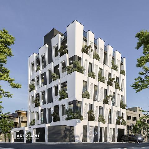 طراحی نما و داخلی ساختمان مسکونی سبز آرتمیس