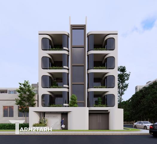 طراحی نما و داخلی ساختمان مسکونی سبز آرتمیس