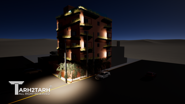 طراحی نما و داخلی ساختمان مسکونی سبز آرتمیس