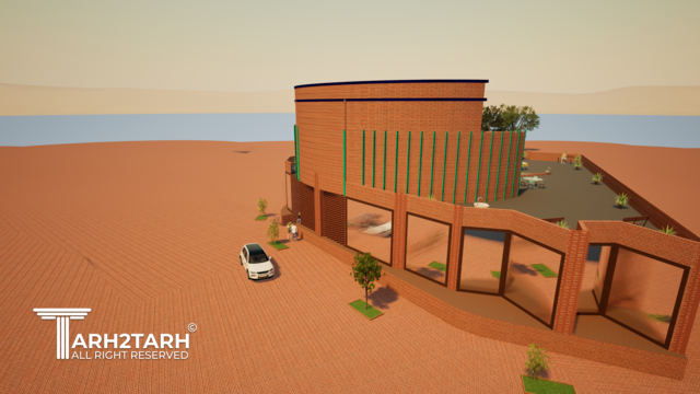 طراحی پلان و نمای ساختمان تجاری واژار(سبک سنتی ایرانی)