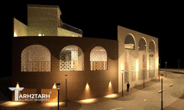 طراحی پلان و نمای ساختمان تجاری واژار(سبک سنتی ایرانی)