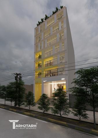 طراحی نما ، پلان پارکینگ و پلان طبقات اداری پطروس