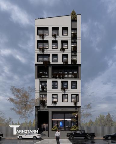 طراحی نما ، پلان پارکینگ و پلان طبقات اداری پطروس