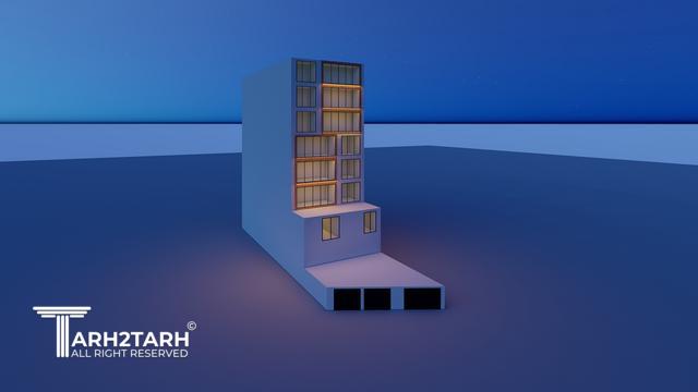 طراحی نما ، پلان پارکینگ و پلان طبقات اداری پطروس