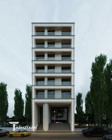 طراحی نما ، پلان پارکینگ و پلان طبقات اداری پطروس