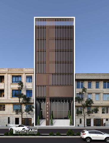 طراحی نما ، پلان پارکینگ و پلان طبقات اداری پطروس