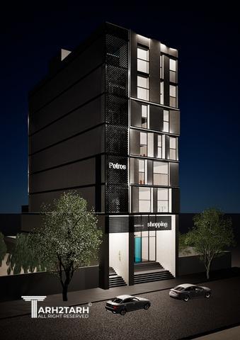 طراحی نما ، پلان پارکینگ و پلان طبقات اداری پطروس
