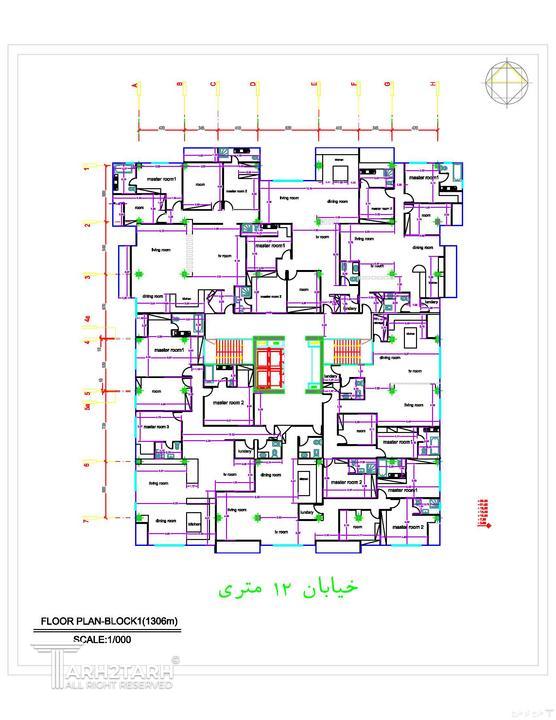  مسابقه  طراحی پلان طبقه مسکونی در دو بلوک سعادت آباد