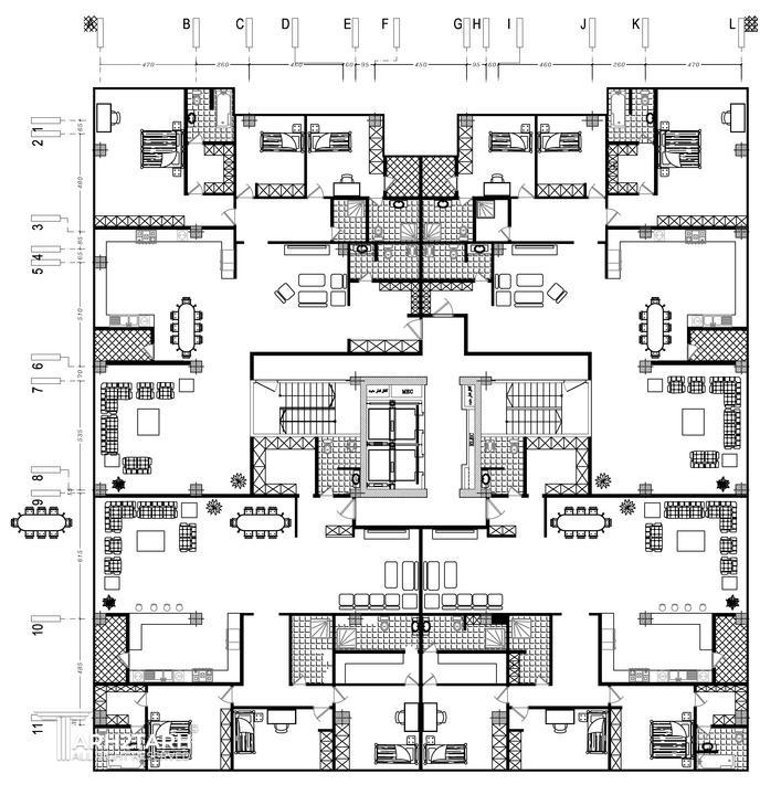 مسابقه طراحی پلان طبقه مسکونی در دو بلوک سعادت آباد