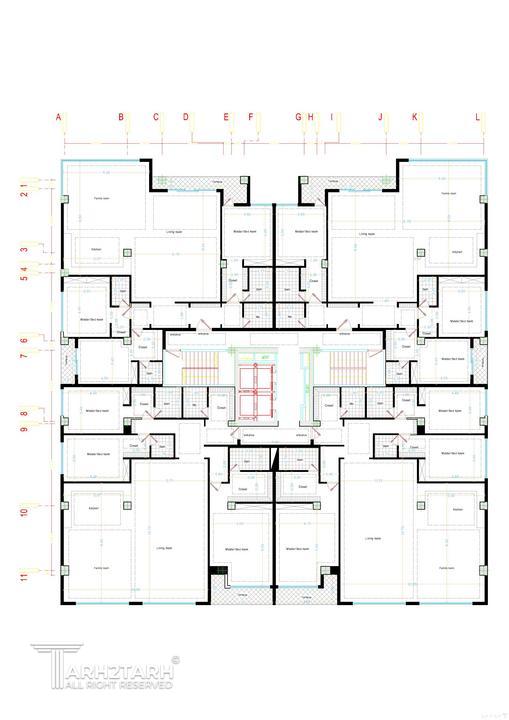 مسابقه طراحی پلان طبقه مسکونی در دو بلوک سعادت آباد