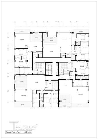 طراحی پلان طبقه مسکونی در دو بلوک سعادت آباد