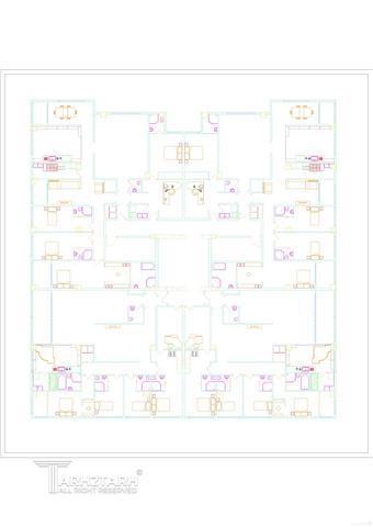 طراحی پلان طبقه مسکونی در دو بلوک سعادت آباد