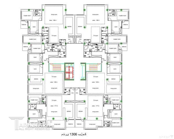 طراحی پلان طبقه مسکونی در دو بلوک سعادت آباد