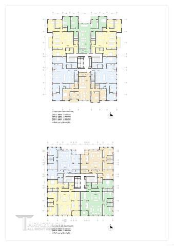 طراحی پلان طبقه مسکونی در دو بلوک سعادت آباد