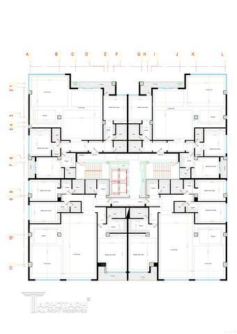 طراحی پلان طبقه مسکونی در دو بلوک سعادت آباد