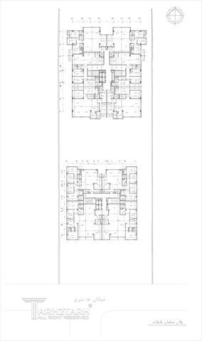 طراحی پلان طبقه مسکونی در دو بلوک سعادت آباد