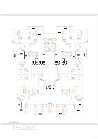 طراحی پلان طبقه مسکونی در دو بلوک سعادت آباد