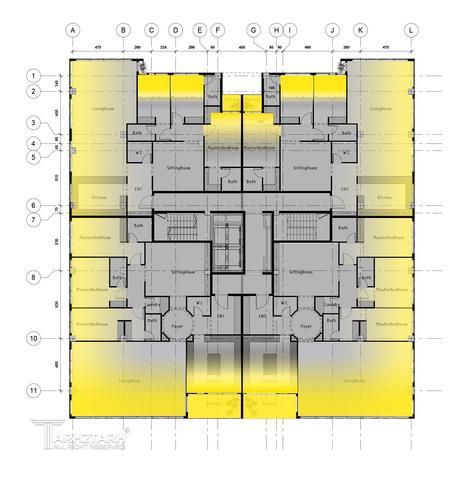 طراحی پلان طبقه مسکونی در دو بلوک سعادت آباد