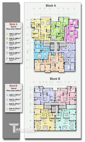 طراحی پلان طبقه مسکونی در دو بلوک سعادت آباد