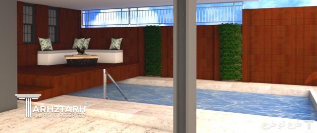 طراحی استخر، باغچه و ورودی ویلای جمشیدیه