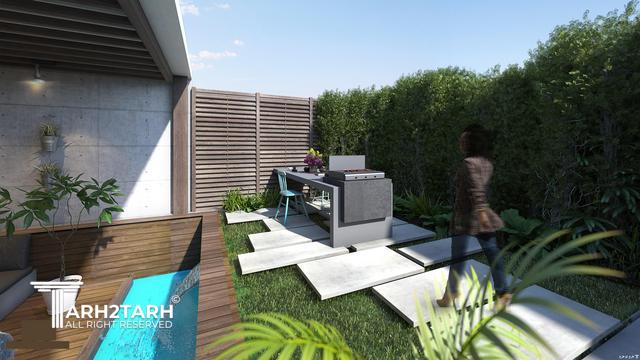 طراحی استخر، باغچه و ورودی ویلای جمشیدیه