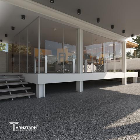 طراحی استخر، باغچه و ورودی ویلای جمشیدیه