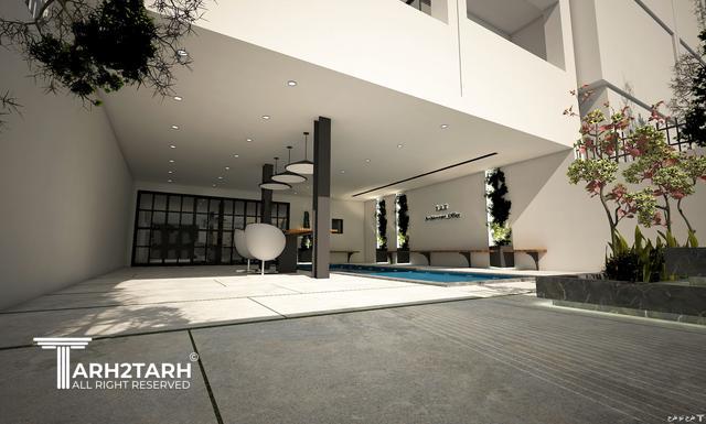 طراحی استخر، باغچه و ورودی ویلای جمشیدیه
