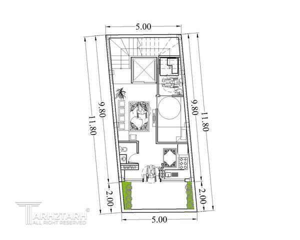 طراحی پلان و نما و داخلی خانه مادربزرگ