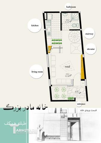 طراحی پلان و نما و داخلی خانه مادربزرگ
