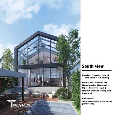 طراحی پلان و نما ویلا ساری