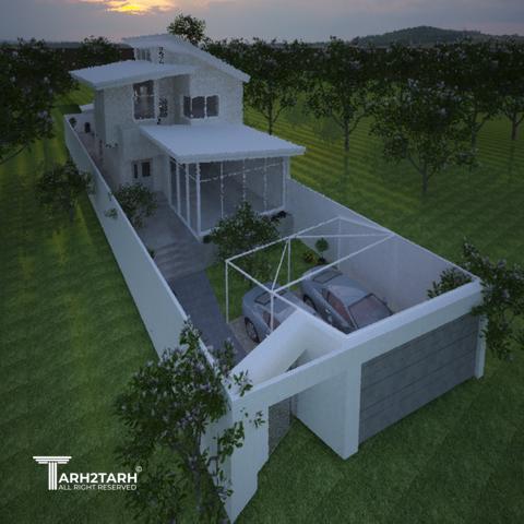 طراحی پلان و نما ویلا ساری