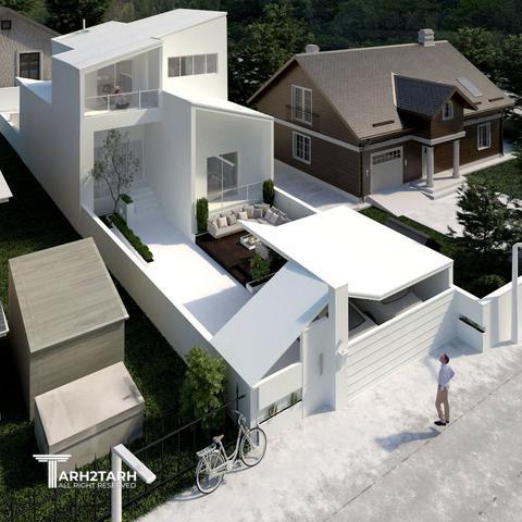 طراحی پلان و نما ویلا ساری