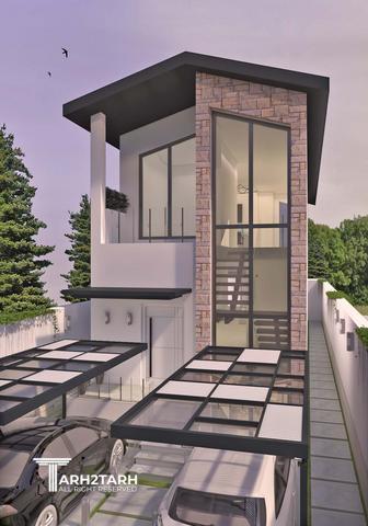 طراحی پلان و نما ویلا ساری