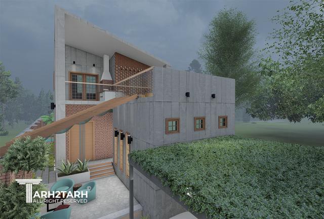 طراحی پلان و نما ویلا ساری