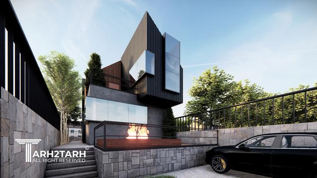 طراحی پلان و نما ویلا ساری