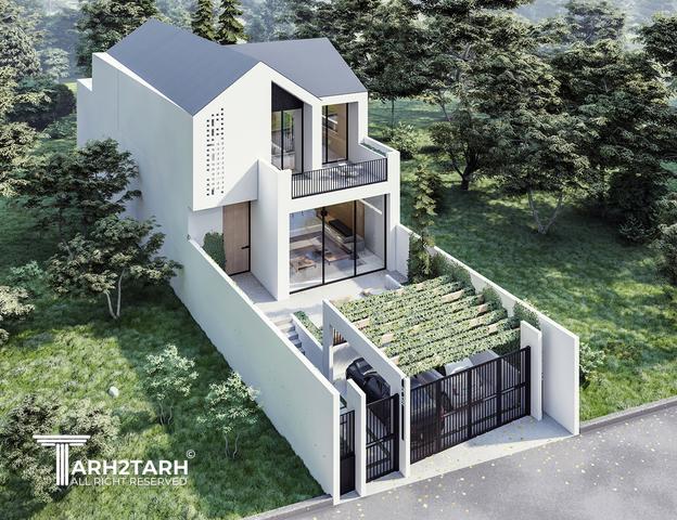 طراحی پلان و نما ویلا ساری