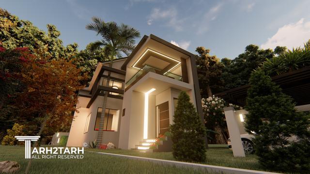 طراحی پلان و نما ویلا ساری