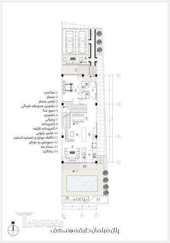 طراحی پلان و نما ویلا ساری