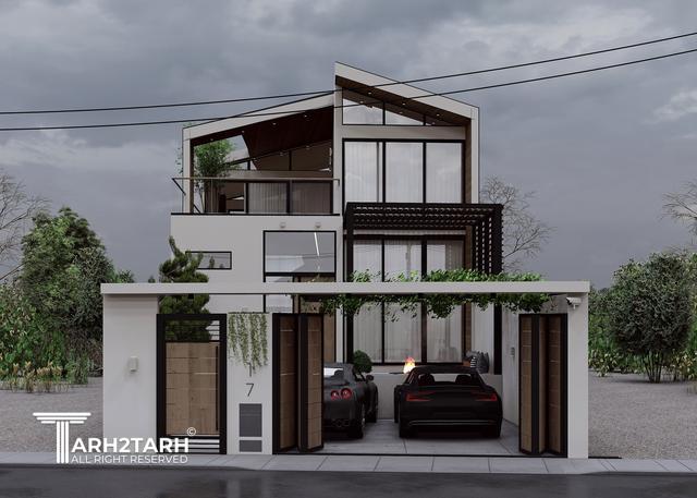 طراحی پلان و نما ویلا ساری